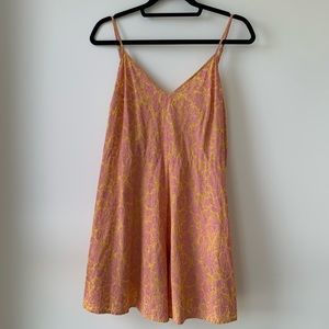YELLOW AND PINK ANTHROPOLOGIE ROMPER